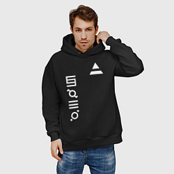 Толстовка оверсайз мужская 30 секунд до марса лого, цвет: черный — фото 2