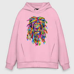 Толстовка оверсайз мужская Lion dreaD, цвет: светло-розовый