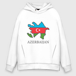 Толстовка оверсайз мужская Map Azerbaijan, цвет: белый