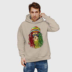 Толстовка оверсайз мужская Rasta lioN, цвет: миндальный — фото 2