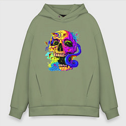 Толстовка оверсайз мужская Art skull!, цвет: авокадо
