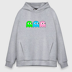 Толстовка оверсайз мужская Pac man - play Для двоих, цвет: меланж