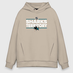 Толстовка оверсайз мужская SHARKS TERRITORY САН-ХОСЕ ШАРКС, цвет: миндальный