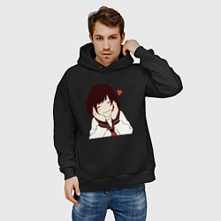 Толстовка оверсайз мужская Tyanka любовь в корее, цвет: черный — фото 2