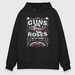 Толстовка оверсайз мужская GUNS N ROSES РОК, цвет: черный