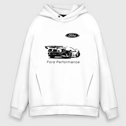 Толстовка оверсайз мужская Ford Performance Racing team, цвет: белый