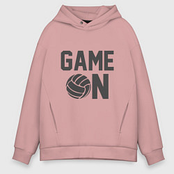 Толстовка оверсайз мужская Volleyball - Game On, цвет: пыльно-розовый
