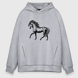 Толстовка оверсайз мужская Мустанг Лошадь, цвет: меланж