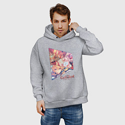 Толстовка оверсайз мужская Барбара, Кли, Джинн, цвет: меланж — фото 2