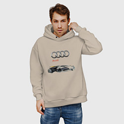 Толстовка оверсайз мужская Audi Concept Sketch, цвет: миндальный — фото 2