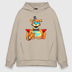 Толстовка оверсайз мужская Five Nights at Freddys: Security Breach - Глэмрок, цвет: миндальный