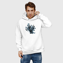 Толстовка оверсайз мужская Горные Лыжи, цвет: белый — фото 2