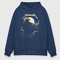 Толстовка оверсайз мужская Metallica Raven & Skull, цвет: тёмно-синий