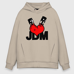 Толстовка оверсайз мужская JDM Heart Piston Japan, цвет: миндальный