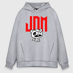 Толстовка оверсайз мужская JDM Kitten-Zombie Japan, цвет: меланж