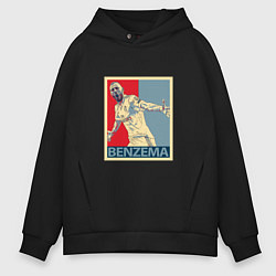 Толстовка оверсайз мужская Madrid - Benzema, цвет: черный