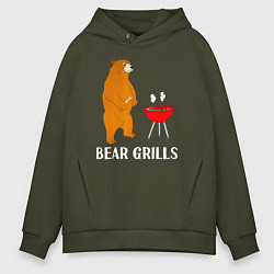 Толстовка оверсайз мужская Bear Grills Беар Гриллс, цвет: хаки