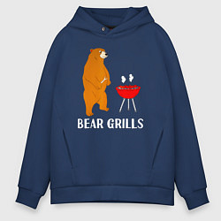 Толстовка оверсайз мужская Bear Grills Беар Гриллс, цвет: тёмно-синий