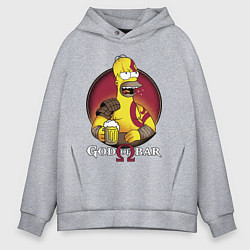 Толстовка оверсайз мужская Homer god of bar, цвет: меланж