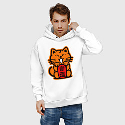 Толстовка оверсайз мужская JDM Cat, цвет: белый — фото 2