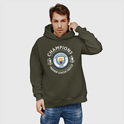 Толстовка оверсайз мужская Manchester City Champions 2122, цвет: хаки — фото 2