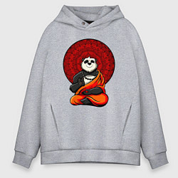 Толстовка оверсайз мужская Медитация панды Дзен, цвет: меланж