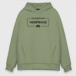 Толстовка оверсайз мужская Warframe Gaming Champion: рамка с лого и джойстико, цвет: авокадо