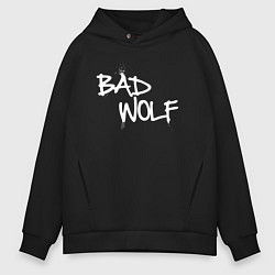 Толстовка оверсайз мужская Bad Wolf злой волк, цвет: черный