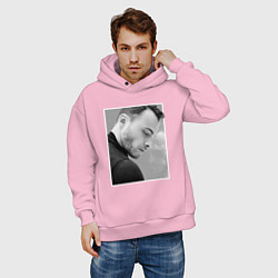 Толстовка оверсайз мужская Bursin, цвет: светло-розовый — фото 2