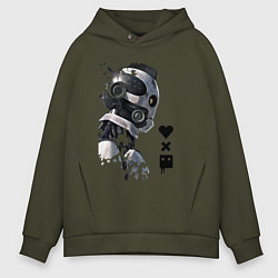 Толстовка оверсайз мужская Xbot 4000 в профиль с лого, цвет: хаки