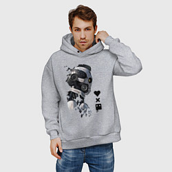 Толстовка оверсайз мужская Xbot 4000 в профиль с лого, цвет: меланж — фото 2