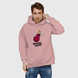 Толстовка оверсайз мужская Майами Хит NBA, цвет: пыльно-розовый — фото 2