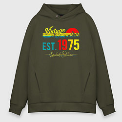 Толстовка оверсайз мужская Vintage est 1975 Limited Edition, цвет: хаки