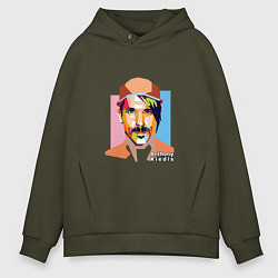 Толстовка оверсайз мужская Anthony Kiedis, цвет: хаки