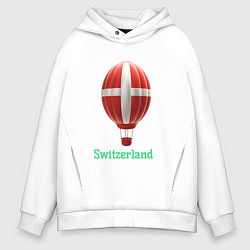 Мужское худи оверсайз 3d aerostat Switzerland flag