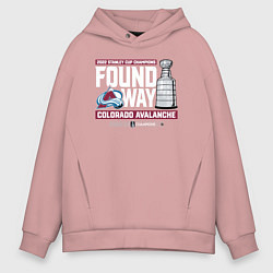 Толстовка оверсайз мужская COLORADO AVALANCHE 2022, цвет: пыльно-розовый