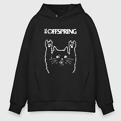 Толстовка оверсайз мужская The Offspring Рок кот, цвет: черный
