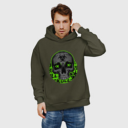 Толстовка оверсайз мужская SKULL TOXIC, цвет: хаки — фото 2