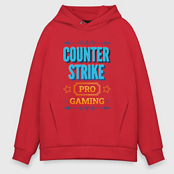 Толстовка оверсайз мужская Игра Counter Strike PRO Gaming, цвет: красный
