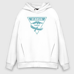 Толстовка оверсайз мужская Эльбрус 5642 лого, цвет: белый