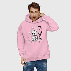 Толстовка оверсайз мужская Hollow Knight game, цвет: светло-розовый — фото 2