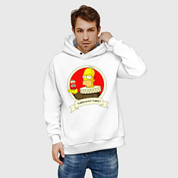 Толстовка оверсайз мужская To beer or not to beer?, цвет: белый — фото 2