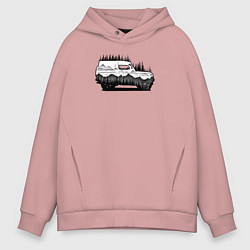Толстовка оверсайз мужская Бездорожье без дорог, цвет: пыльно-розовый