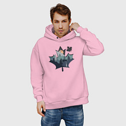 Толстовка оверсайз мужская Бездорожье, цвет: светло-розовый — фото 2