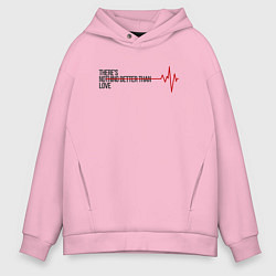 Толстовка оверсайз мужская Любви Нет, цвет: светло-розовый