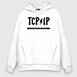 Толстовка оверсайз мужская TCPIP Connecting people since 1972, цвет: белый
