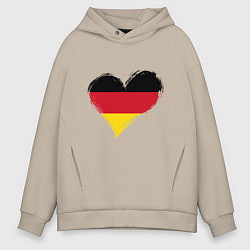 Толстовка оверсайз мужская Сердце - Германия, цвет: миндальный