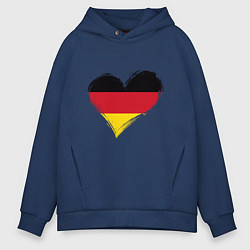 Толстовка оверсайз мужская Сердце - Германия, цвет: тёмно-синий
