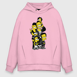 Толстовка оверсайз мужская Simpsons not dead! Motto, цвет: светло-розовый