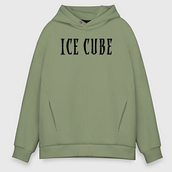 Толстовка оверсайз мужская Ice Cube - logo, цвет: авокадо